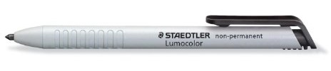 STAEDTLER Lumocolor 768 Omnichrom stiftpenna – svart, 3 mm stift | Icke-permanent stift, tvättbar från släta ytor – märker glas, metall & film – Art.-Nr. 768N-9