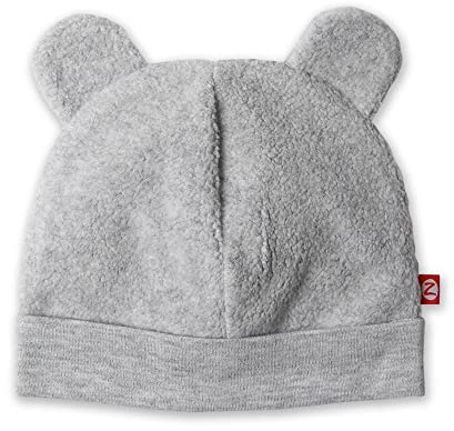 Zutano Unisex Baby Fleece Hat, Winter Hat for Boys and Girls, Cold-Weather Baby Gear, Infant Cap, Heather Grey, 6 Months