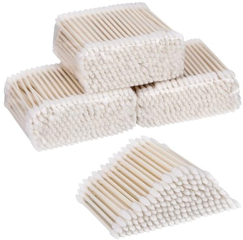 800 Count Precision Tips Cotton Swabs 3 Double Pointed Tip Ear Swabs with Paper Sticks Cotton Buds Cotton Tipped Applicators