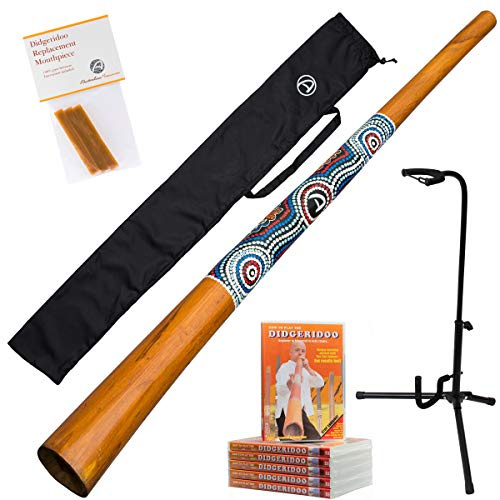 Australian Treasures - Didgeridoo '' pintura Natural'' + DVD + cera + bolso