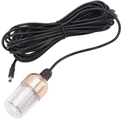 Lampada da Pesca LED Subacquea 30W 3000lm, IP68 Impermeabile con Cavo 8m, 12-60V Alluminio e PC, Luce Bianca 6000K per Pesca Notturna