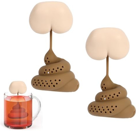 Infusore per Tè in Silicone Divertente Da 2 Pezzi, Colini per Il Tè Colino per Tisane, Filtro per Tè Sfuso in Silicone Infusore per Tè Creativo per Cacca