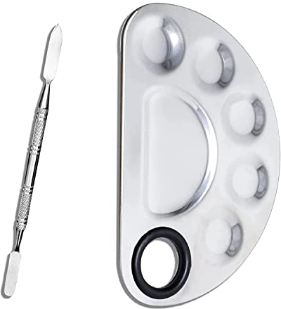 Paleta De Mezclas Maquillaje Profesional, Witbicg Paleta Correctores Maquillaje Herramienta Con Espátula Para Base De Mezcla De Pestañas De Sombra De Ojos De Arte De Uñas (12.5 x 16 cm)