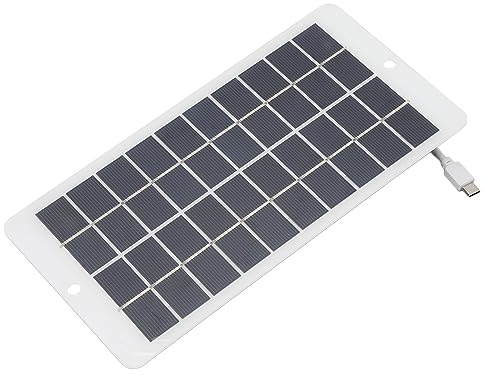 Asixxsix Panel Solar para Cámara de Seguridad, 10W 5V Panel Solar USB con Cable de Interfaz Tipo C IP65 Mini Cargador de Panel Solar Portátil Impermeable para Carga de Teléfono Seguridad