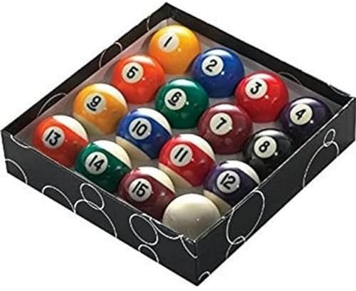 POWERGLIDE Billard-Set mit 16 Bällen, Punkte und Streifen, Turnier, 50,8 mm Durchmesser, mit 47,6 mm weißem Ball, verpackt, für Münztische