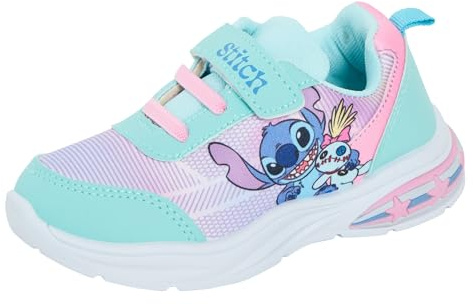 Disney Baskets Lumineuses Stitch pour Filles, Chaussures de Sport à LED Clignotantes faciles à Fixer au Toucher