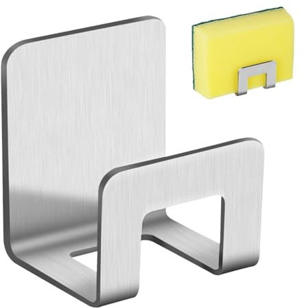 Égouttoir à éponge – Support d'évier en Fil d'acier, égouttoir à Vaisselle en Acier Inoxydable | Crochet de Rangement pour torchons Auto-adhésifs, Accessoires de Nettoyage de Brosse à Dents