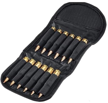 ZAANU Bolsa de Transporte de munición Plegable de 12 Rondas, Soporte para Balas de Pistola, Portador de Cartuchos de Rifle, Bolsa táctica Molle para Caza