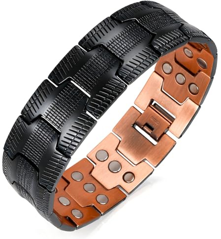 TDEXI Magnetarmband Herren, Kupfer Magnet Armband Herren Männer mit Ultra-Stärke Magnet-Kupferspange Schmuck Armbänder