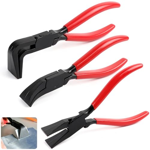 Juego de 3 piezas de herramientas de chapa alicates, juego de dobladoras para chapas, alicates para doblar las chapas 0° 45° y 90° para doblar y alisar chapas