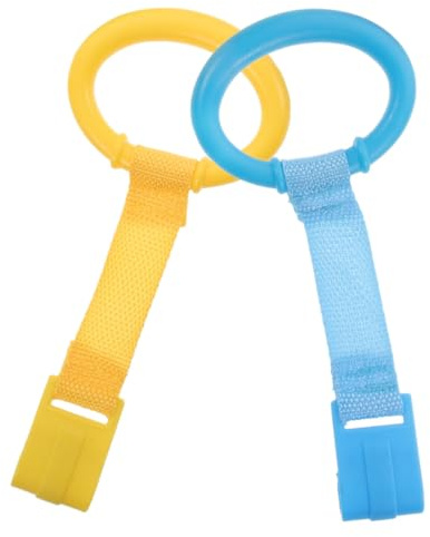 Gogogmee 4 pezzi Anelli per Lettino Ragazzo Ragazza Resistente Plastica e Nylon Colori Vivaci Accessori per Box e Culla Supporto per Esercizio Camminata Facile Installazione e Portatile