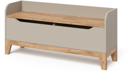 VitaliSpa Coffre à Jouets Malia, Cachemire/Artisan, 107.2x50cm avec siège, avec Espace de Rangement et combinable avec d'autres Meubles Malia