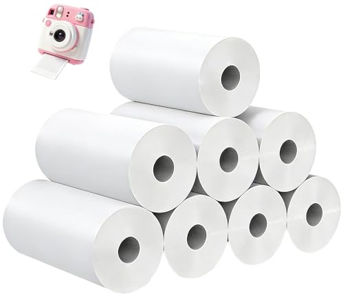 GZRXIOUS 8 rullar termopapper 57 mm kärnlös, termopappersrullar 57 mm för termoskrivare papper och miniskrivare kamera papper, klar omedelbar utskrift för gör-det-själv dagbok klistermärken