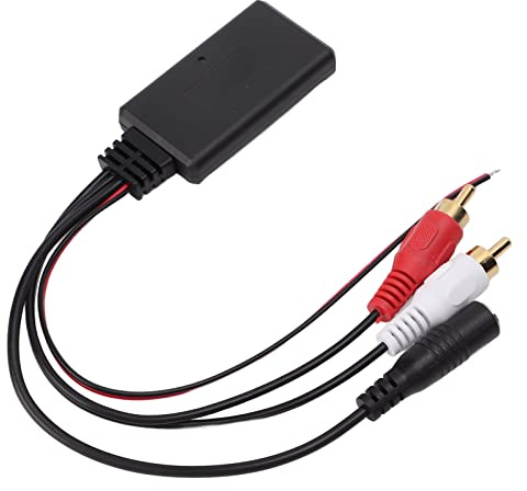 ANGGREK Module AUX pour Voiture, Matériau ABS, Microphone Mains Libres, Double Prise en Charge, Compatible avec Les Unités et