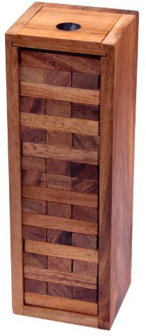 LOGOPLAY Torre Oscillante, Gr. L, Altezza 26 Cm, Condo, Torre Di Legno, Gioco di Abilità, Gioco da Tavolo in Legno (Marrone)