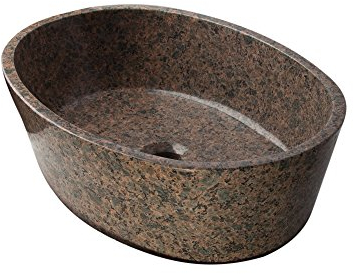 Großer Waschbecken Waschschale aus edlem Granit, ovale Formgebung, schöne Maserung, Unikat, Maße: L53cm, B38cm, H16cm Gewicht: ca. 18kg