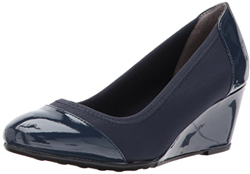 LifeStride Women's Juliana Stretch Wedge Pump, lux Navy, 7 W US
