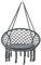 Juskys Hängesessel Cadras 60 cm breites Kissen - Indoor Hängekorb 120 kg Belastbarkeit für Kinder & Erwachsene - Einfache Aufhängung - Boho anthrazit