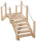 Outsunny Ponte Ponticello da Giardino in Legno per Laghetto con Passerella ad Arco, Impermeabile per Esterni, 100x32x48cm