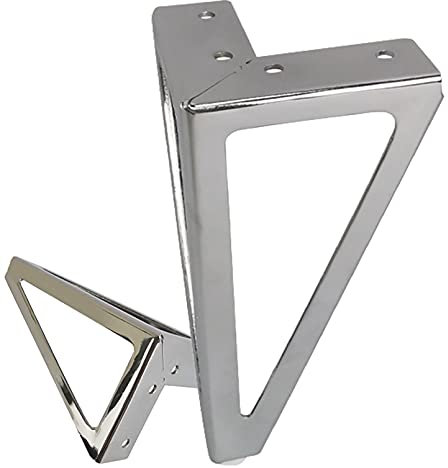 Möbelfüße Metall, 4 Stück Möbelfüsse, Dreieck Schrankfüße 15.5cm Sofa Füße TV Bank Füße Sideboard Füße Couchtischbeine Tischfüße DIY Metall Möbelbeine mit Schrauben (Silber)