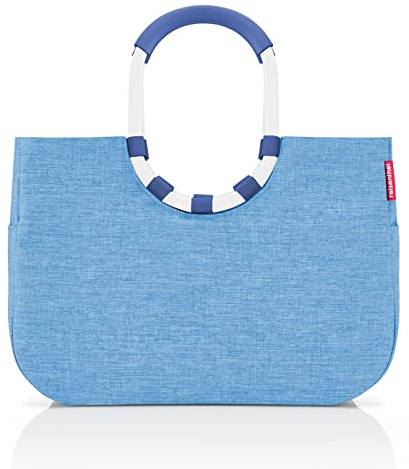 reisenthel loopshopper L Stabile Tasche mit praktischen Fächern aus recycelten PET-Flaschen Charmantes und wasserabweisendes Design, Farbe:twist azure