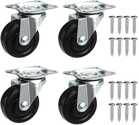 40mm Swivel Castors 4PCS UP TO 80KG, Heavy Duty Caster Wheels for Furniture, Equipment, Appliances, Carts, Chairs, Coffee Tables, Flower Pots