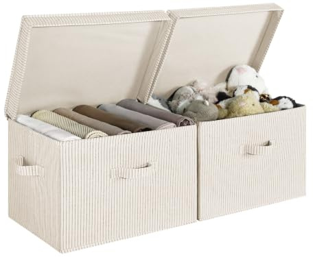 StorageWorks Fabric Storage Bins with Lids, Closet Storage Bins