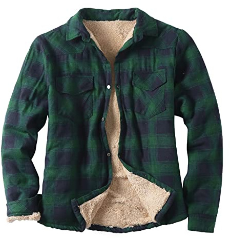 Duohropke Chemise à manches longues pour homme avec capuche, chemise de bûcheron, à carreaux, doublée, chemise thermique en coton pour l'hiver, veste en bois à carreaux, veste de transition, veste en