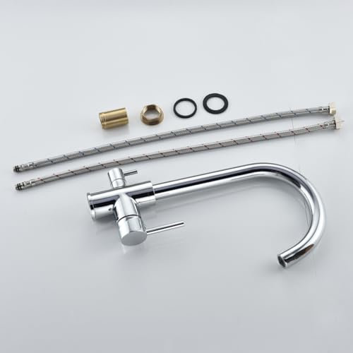 Küche Armatur 3 Wege Wasserhahn für Osmose Anlage Wasserfilter Mischbatterie,Trinkwasserhahn mit 2 Hebel