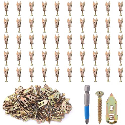 Gosknor Kit de 101 Chevilles Autoperceuses pour Cloisons Sèches, Chevilles en Acier au Manganèse avec Vis et Embout Bleu PH2 pour Armoires Étagères TV Rideaux Vélos (Sans Perçage)