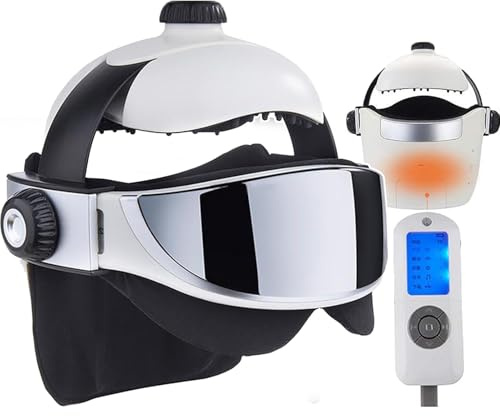 Casco Masajeador Eléctrico De Cabeza, Casco Masajeador 2 En 1 Para Cabeza Y Ojos Con Calor, Amasamiento Y CompresióN De Aire, Ideal Para Dolor De Cabeza, Alivio Del EstréS Y SueñO Profundo