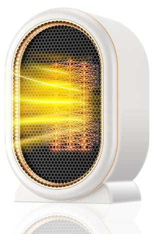 1200W Portable heater Ceramic heater,Space heaters with Thermostat&Tip-Over Protection&Low Noise Overheating Protection,energy efficient heaters for Bathroom,Bedroom,Living Room,Office(White)