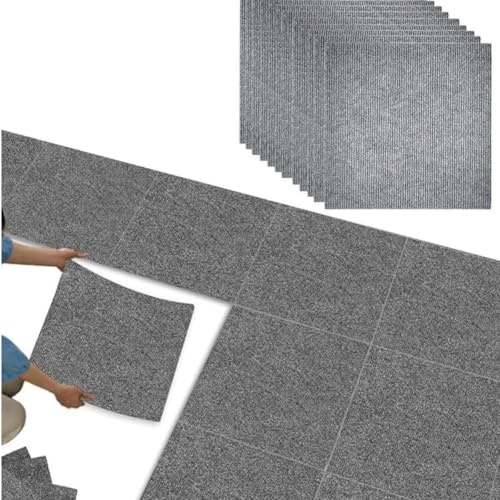 20 Piezas Moqueta Adhesiva para el Suelo, Alfombras de Salon 30 x 30 cm, para Proteger el Suelo de Sillas en Salones, Dormitorios, Oficinas y Hoteles