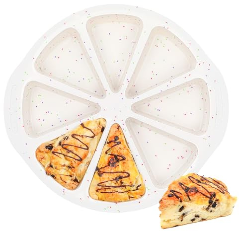 AOTASO Silicone Scone Pan with Metal Reinforced Frame, 8-Cavity Non-Stick Food-Grade Mini Scone Pans for Baking, BPA free