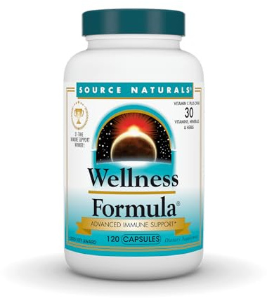 Source Naturals Wellness Formula Bio-Aligned Vitamins & Herbal Defense for Advanced Immune Support* - Dietary Supplement & Immunity Booster - 120 Capsules
