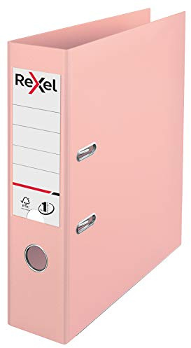 Rexel, A4 Lever Arch File, 75 mm Spine, 500 Sheet Capacity, Plastic Cover, File Folder, 2115532, Pastel Peach