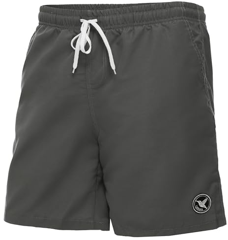 Ladeheid Bañador Hombre, Short de Natación con Secado Rápido, Forro de Malla Interior, Pantalón Corto con Bolsillos Laterales y Traseros, Cintura Elástica Ajustable LA40-129 (Grafito, 5XL)
