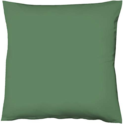 fleuresse Mako-Satin-Kissenbezug Uni Colours Farbe jagdgrün 7060 40 x 40 cm