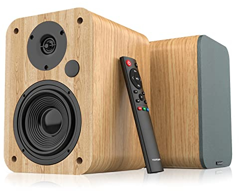 VULKKANO A4 Cassa Amplificata con Woofer da 4 Pollici, Bluetooth 5.0, Optica, RCA, USB, Coassiale, Casse Monitor con Design Elegante