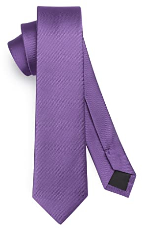 HISDERN Violet Tie Silk Skinny Tie Slim ties For Men Solid NeckTie Classic Formal Tie For Business Wedding(6cm)