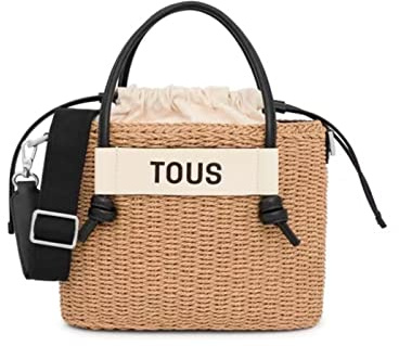 TOUS Damen Scoubidou Babytragetasche, mittelgroß, Natur-Schwarz, beige