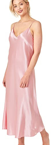 Indigo Sky Women's Samsara Long Satin Chemise, Pink Glow, 8-10