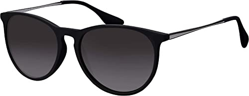 Occhiali da sole La Optica UV 400 Unisex Protezione Vintage Donna Uomo Stile Rotondo - Colori, Spechiati, Nero, 143 Millimeter