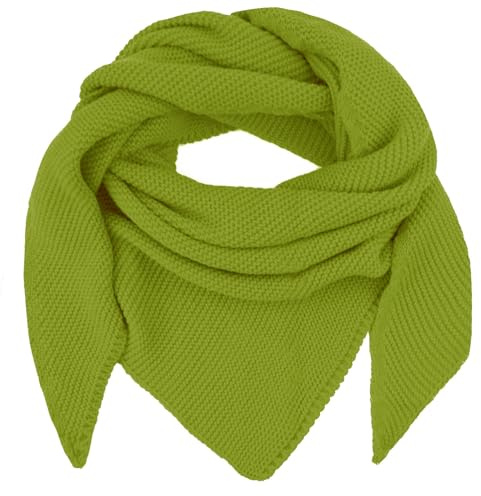 Gloop Sciarpa da donna XXL a maglia triangolare sciarpa a maglia foulard sciarpa triangolare senza graffi sulla pelle made in Italy, verde, Taglia unica