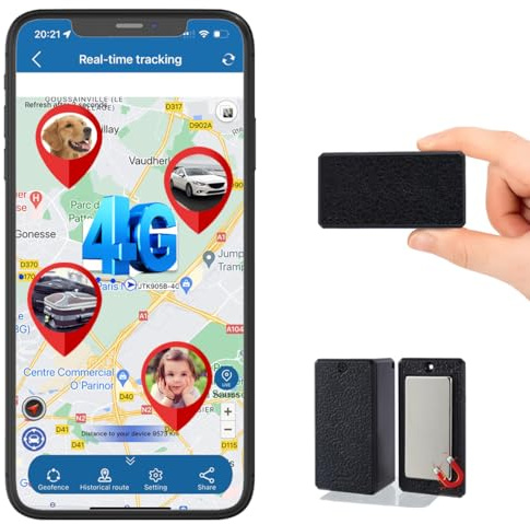 Winnes Mini Rastreador GPS 4G, Sin Suscripción, Magnético Fuerte, Seguimiento Global en Tiempo Real y Protección Antirrobo para Autos, Bicicletas, Ancianos