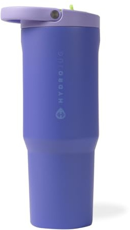 HydroJug Sport - Stainless Steel Tumbler with Straw, Vacuum Insulated, 32oz Leakproof Water Bottle, Ergonomic Design, Reusable, Dishwasher Safe, Rubber Base, Durable for Gym or Outdoors, Lime Rickey