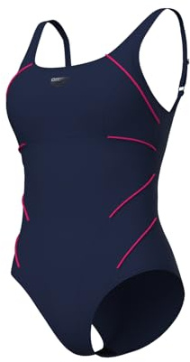ARENA Jewel Low R Traje de Baño de una Pieza con Copa C para Mujer, Ropa de Baño Moldeadora Bodylift, Tecnología Power Mesh, Trajes Natación para Dama en Tejido Sensitive Resistente al Cloro