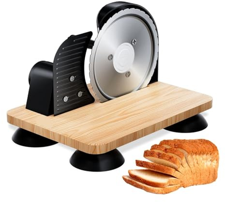 HYZHANHONG Piccola affettatrice Manuale Multifunzionale per Pane, Spessore Regolabile e Taglio Uniforme, affettatrice per Pane a manovella con Linea di misurazione e Ventosa per