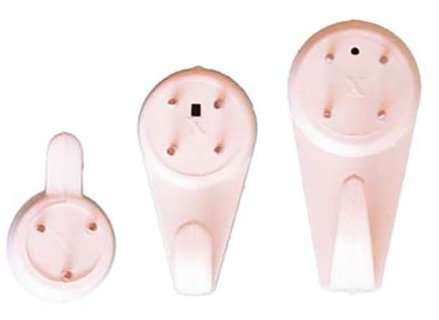 Crochet X TERB4 Crochets à tableau Assortis en nylon spécial béton, Nylon Blanc