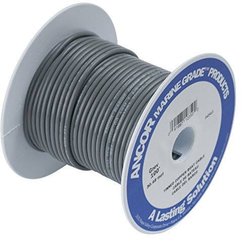 Ancor 102410 Cableado eléctrico primario de cobre estañado de grado marino (calibre 16, gris, 100 pies)